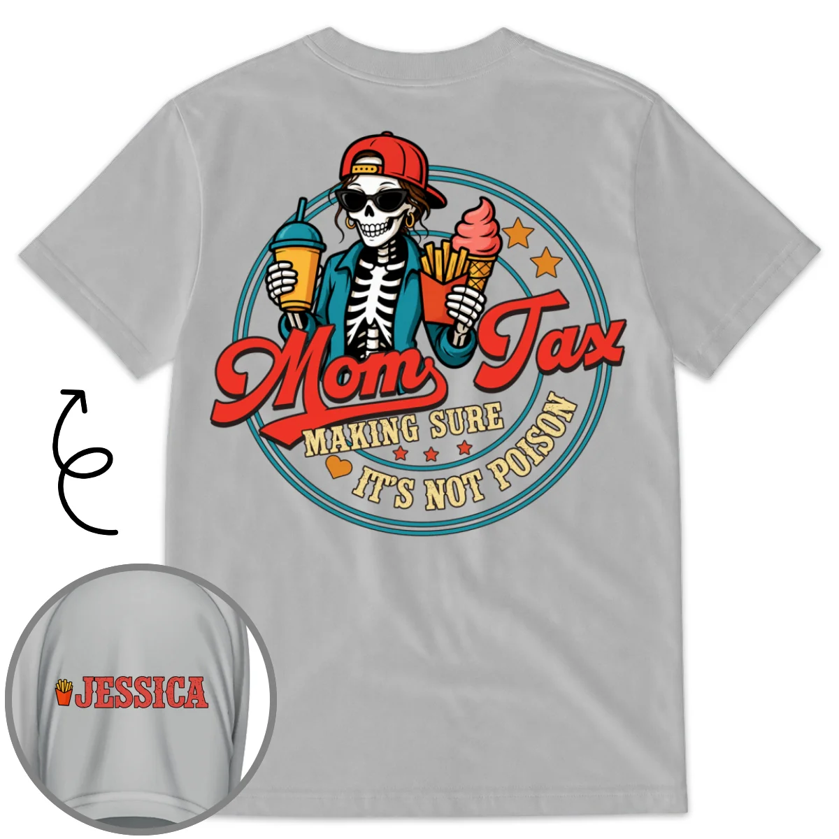 Funny Mom Tax - Personalized Custom Shirt With Design On Sleeve - Image 9