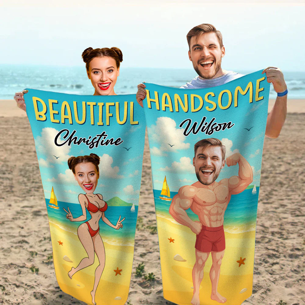 Funny Sexy Couple - Personalized Custom Beach Towel