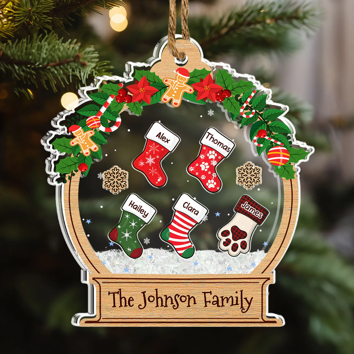 Funny Stocking - Personalized Custom Acrylic Shaker Ornament - Image 6