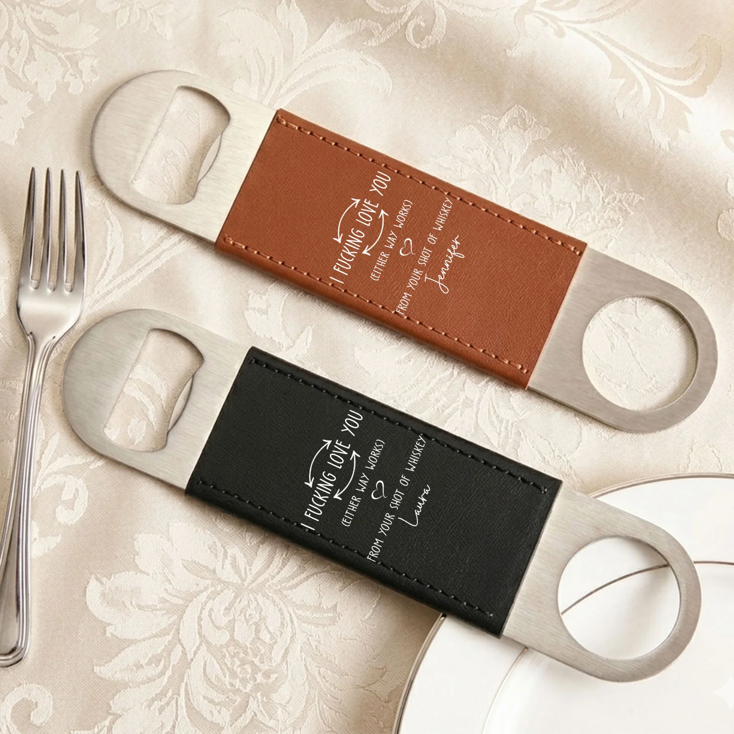 Fxking Love You - Personalized Custom Leather Bottle Opener - Image 4
