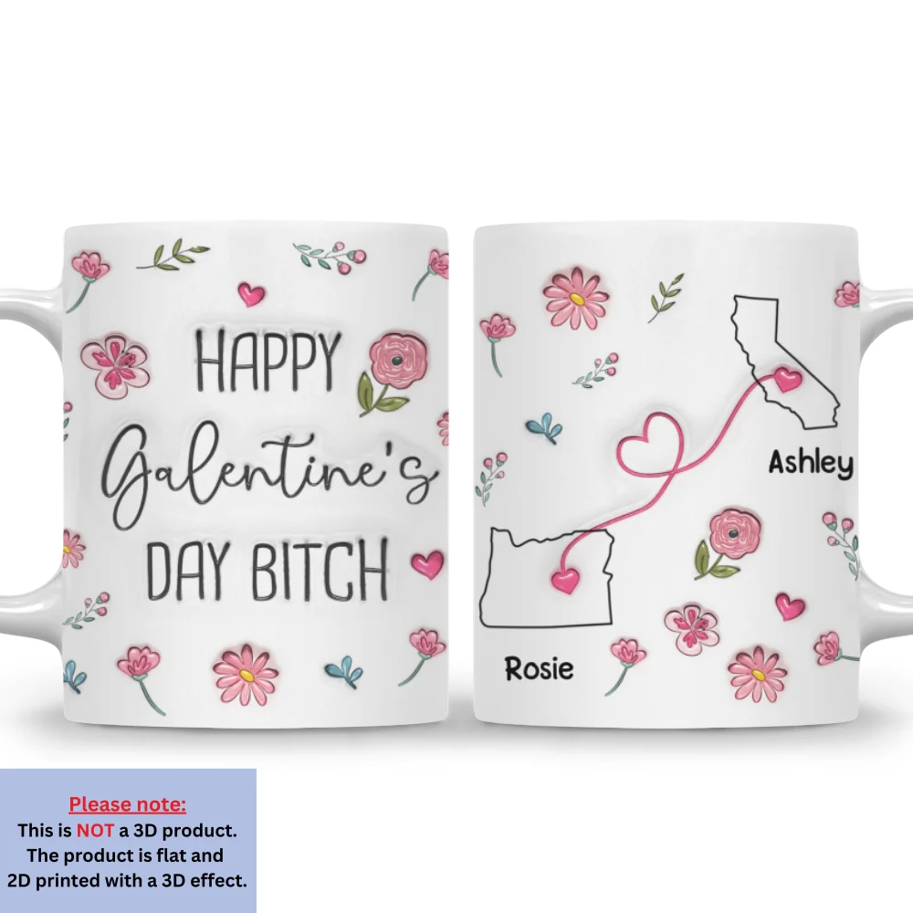 Galentine Club Knows No Distance - Personalized Custom 3D Inflated Effect Mug - Image 6