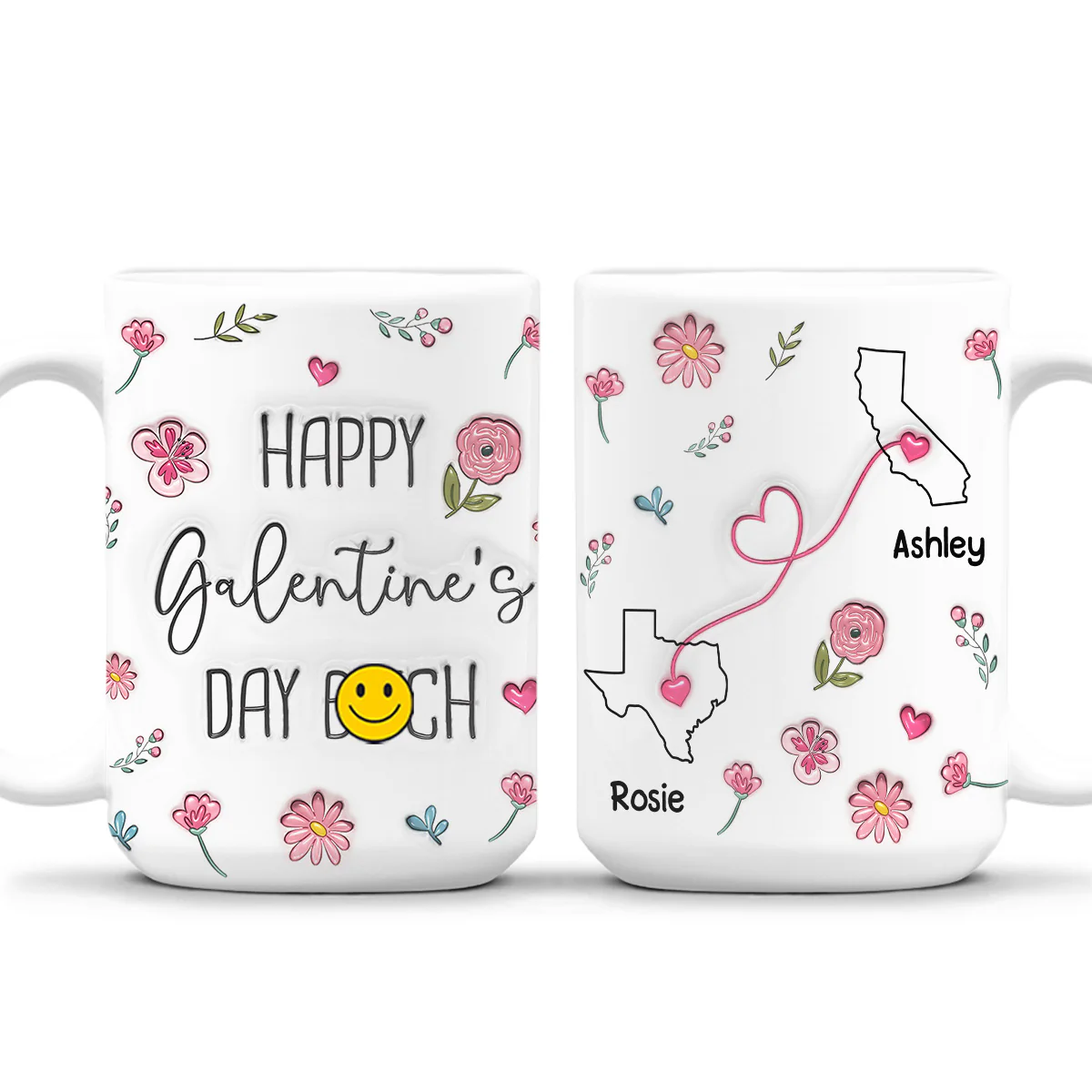 Galentine Club Knows No Distance - Personalized Custom 3D Inflated Effect Mug - Image 7