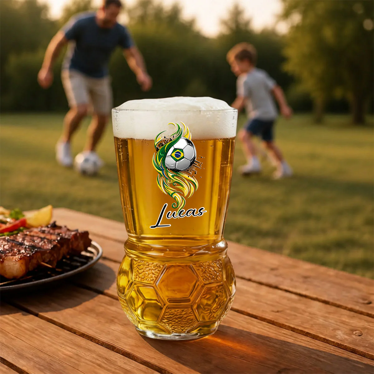 Game On - Personalized Custom Football Beer Glass - Image 6
