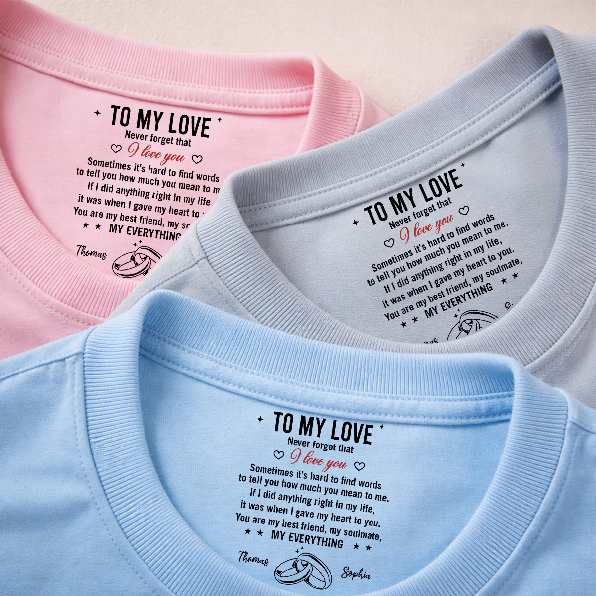 Gave You My Heart - Personalized Custom Inside Neck Print T-shirt - Image 5