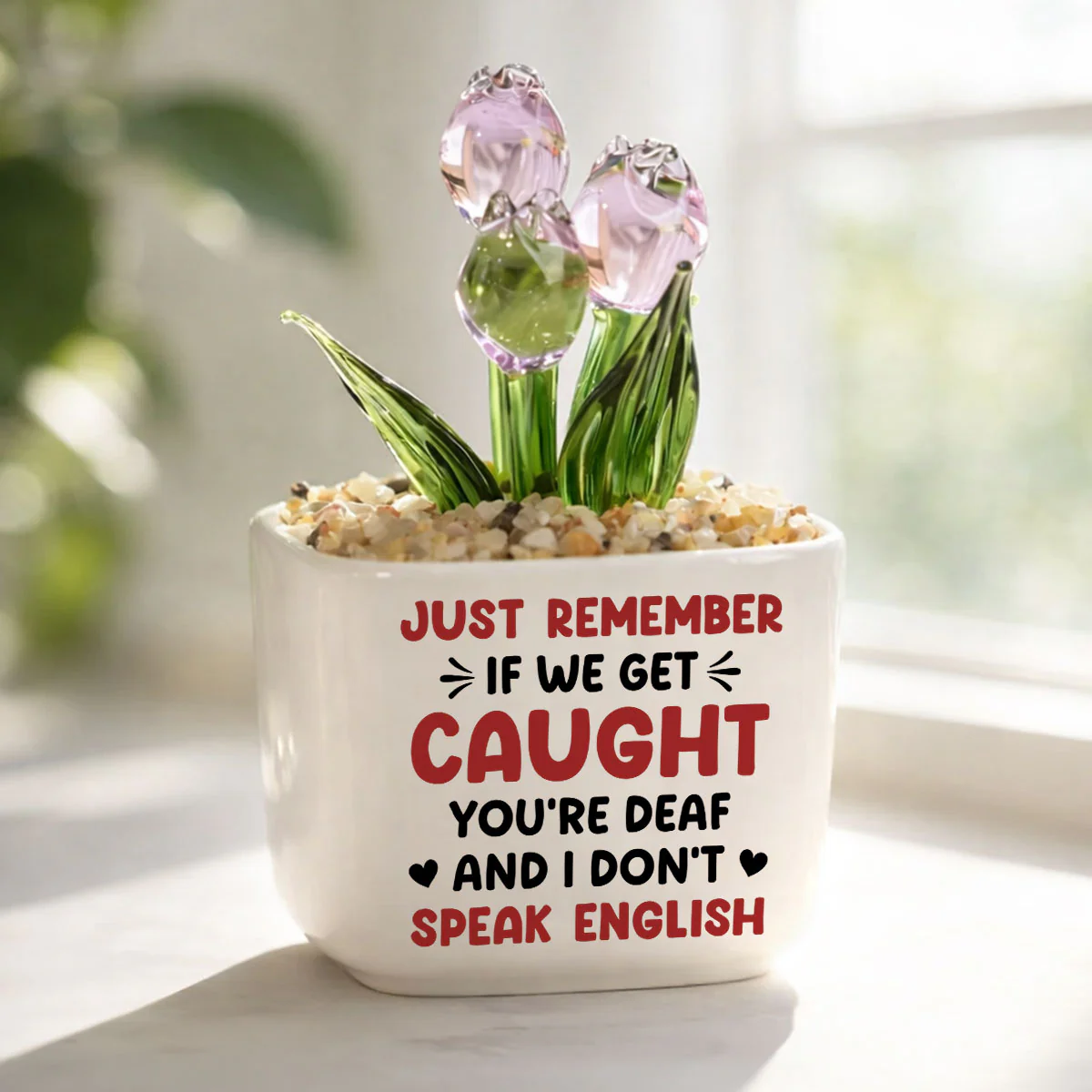 Get Caught - Personalized Custom Glass Everlasting Tulips - Image 2
