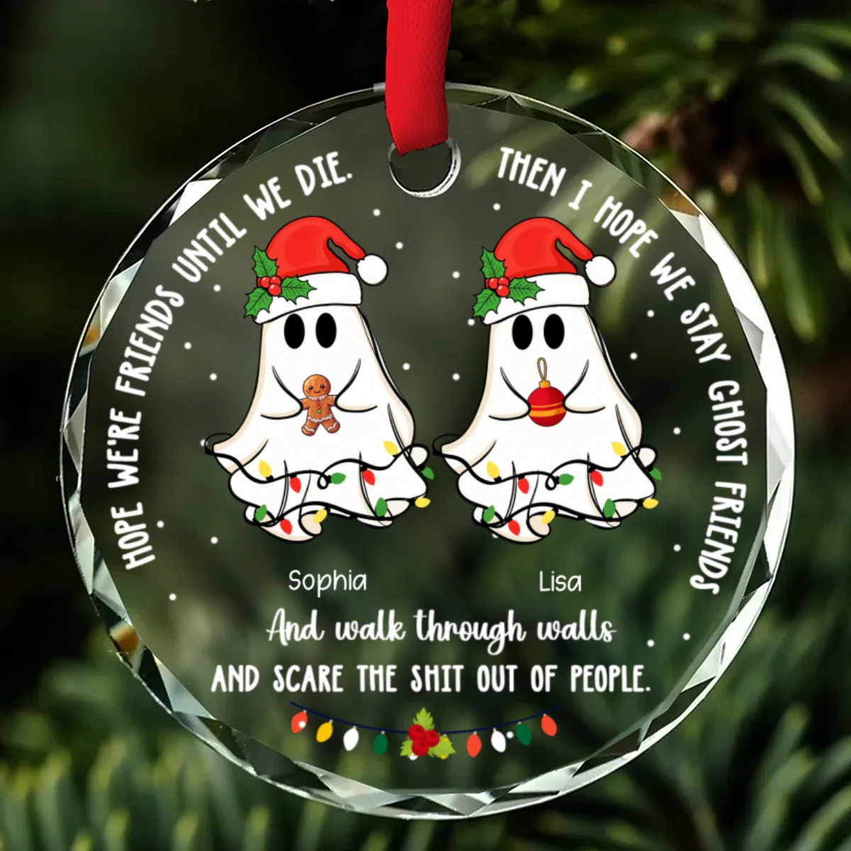 Ghost Friends - Personalized Custom Glass Ornament - Image 7