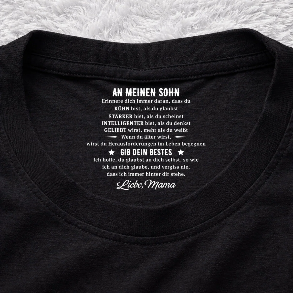 Gib Dein Bestes - Personalisiertes T-Shirt mit Innenhalsdruck - Image 7