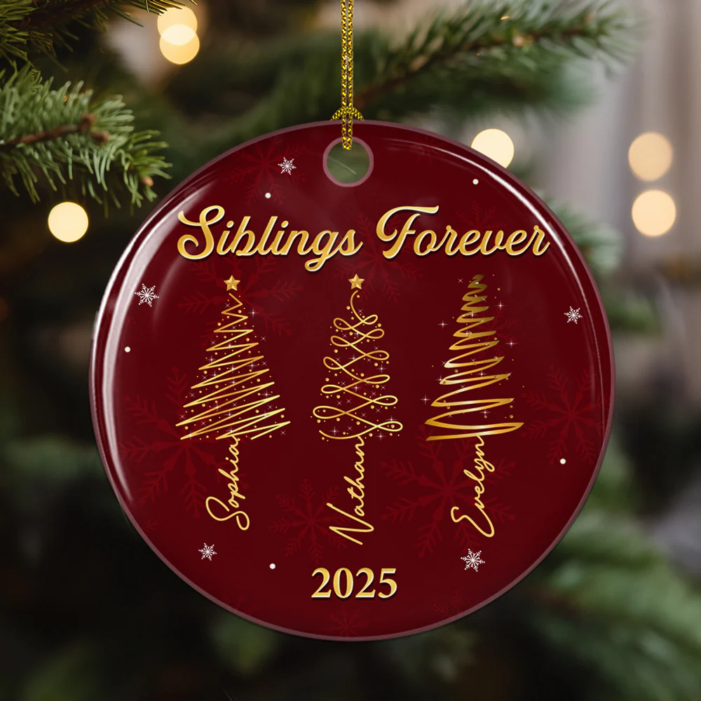 Gift For Friends 2025 - Personalized Custom Ceramic Ornament - Image 3