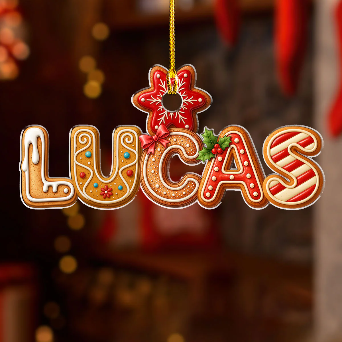 Gingerbear Letters - Personalized Custom Acrylic Ornament - Image 4
