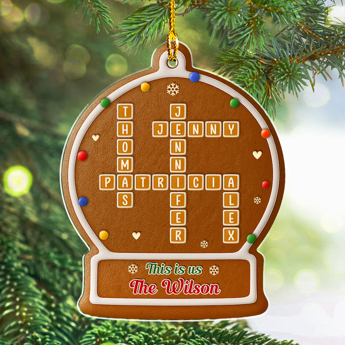 Gingerbread Ball - Personalized Custom 3D Effect Acrylic Ornament - Image 4