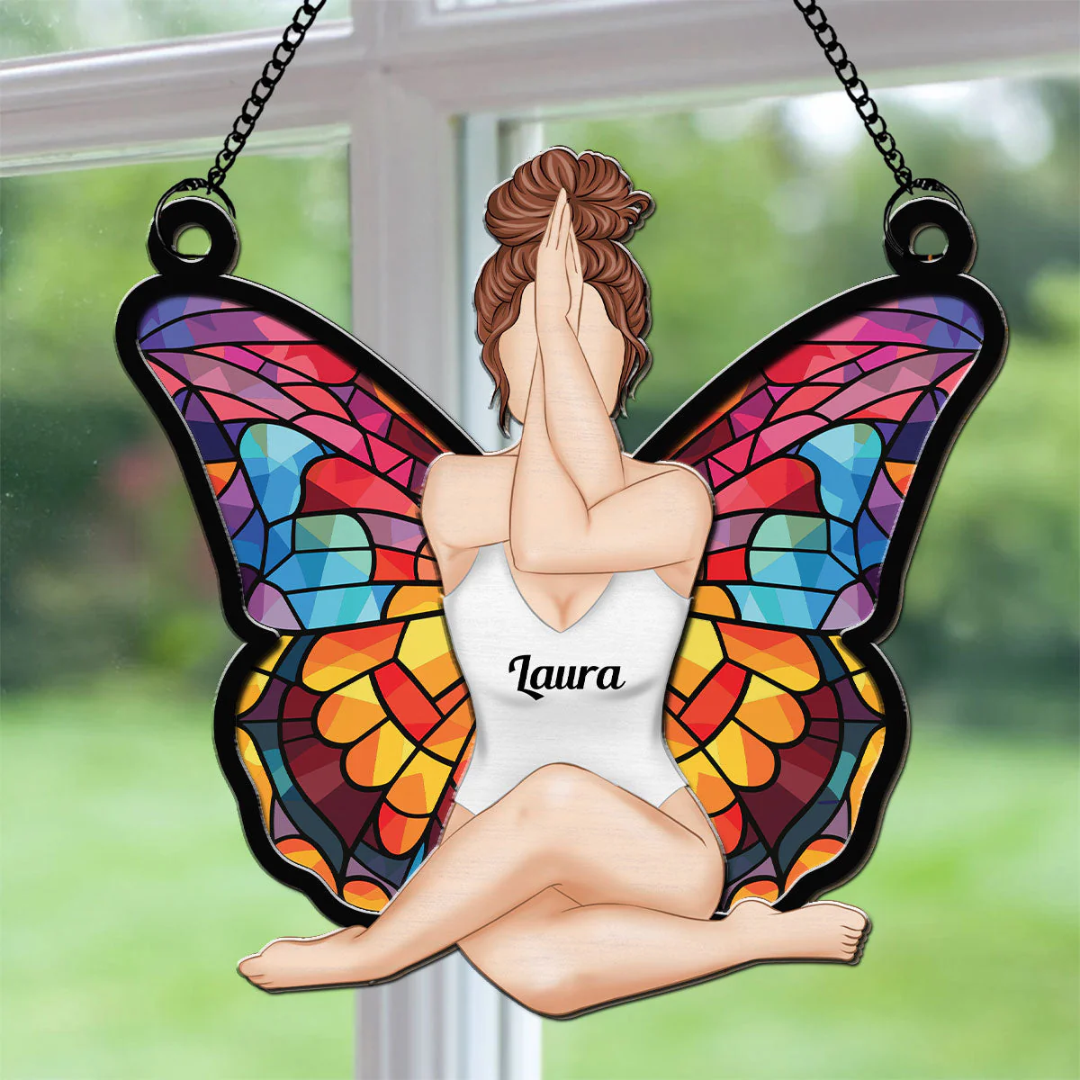 Girl Butterfly - Personalized Custom Suncatcher - Image 2