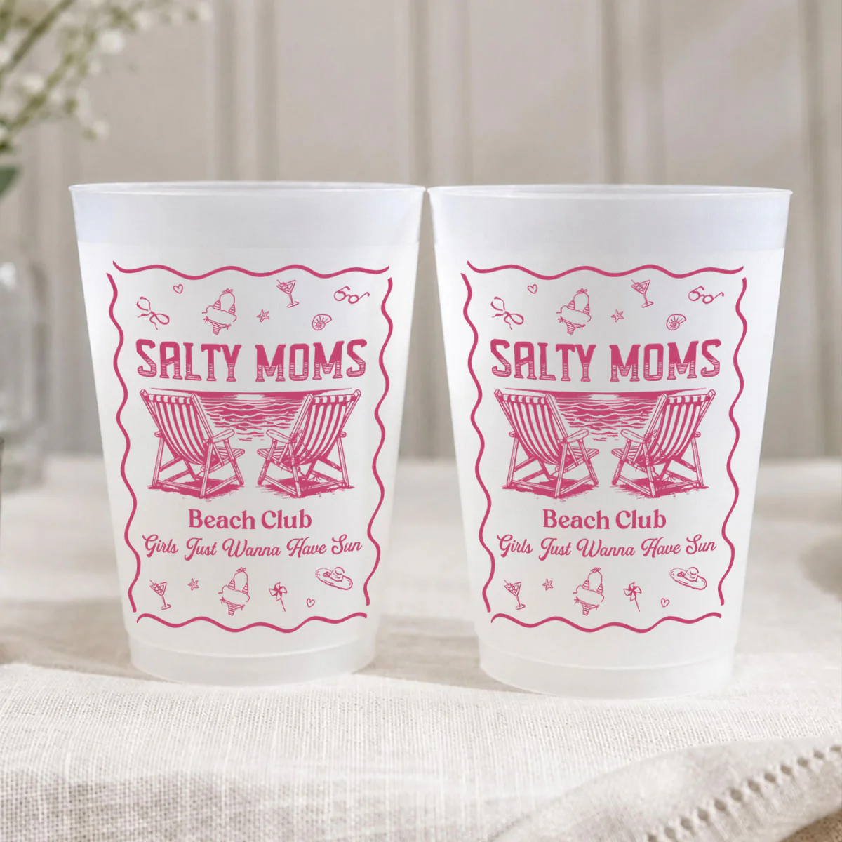 Girls Just Wanna Have Sun - Personalized Custom Frosted Cup - Image 3