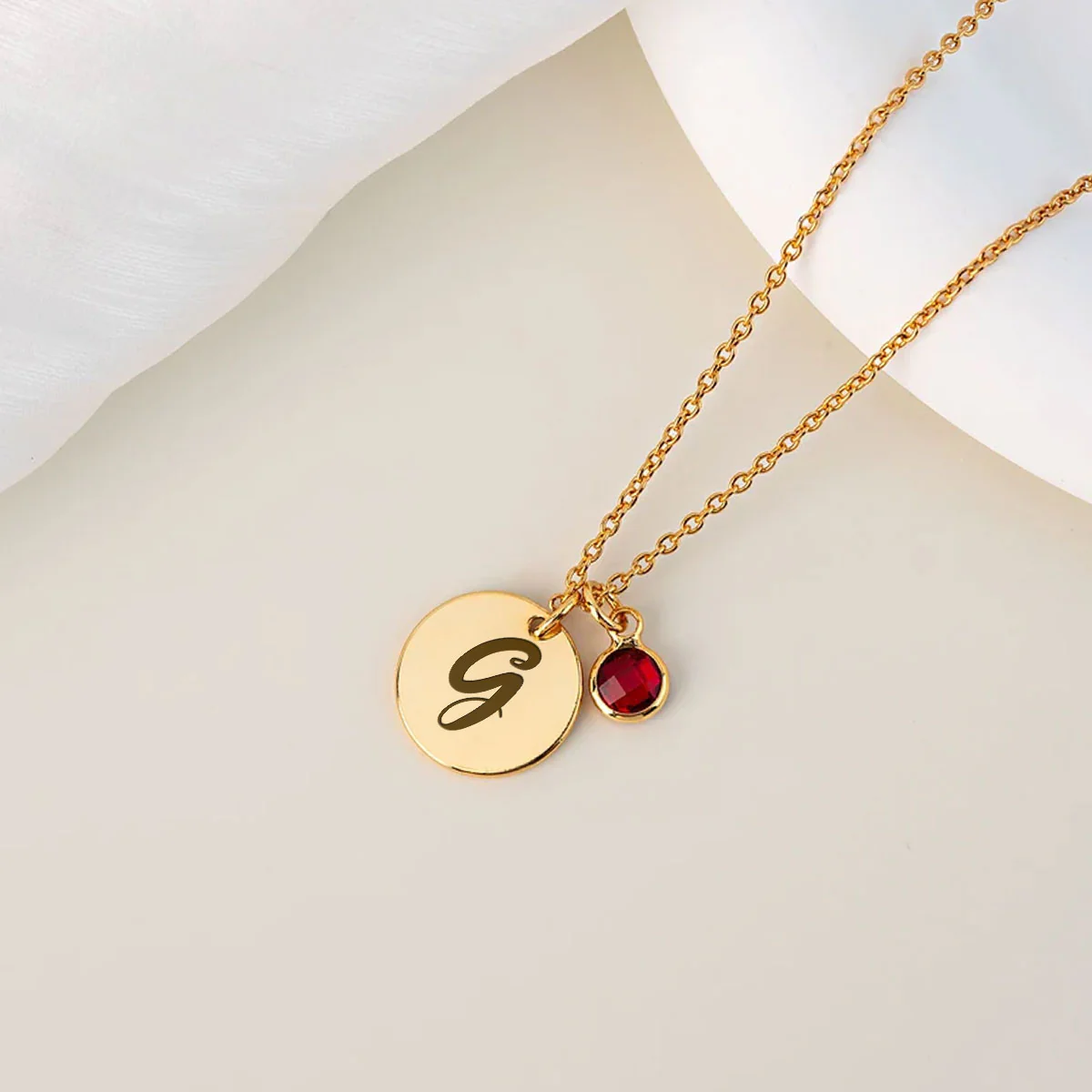 Glitter Alphabet Cartoon - Personalized Custom Birthstone Necklace With Message Card - Image 4