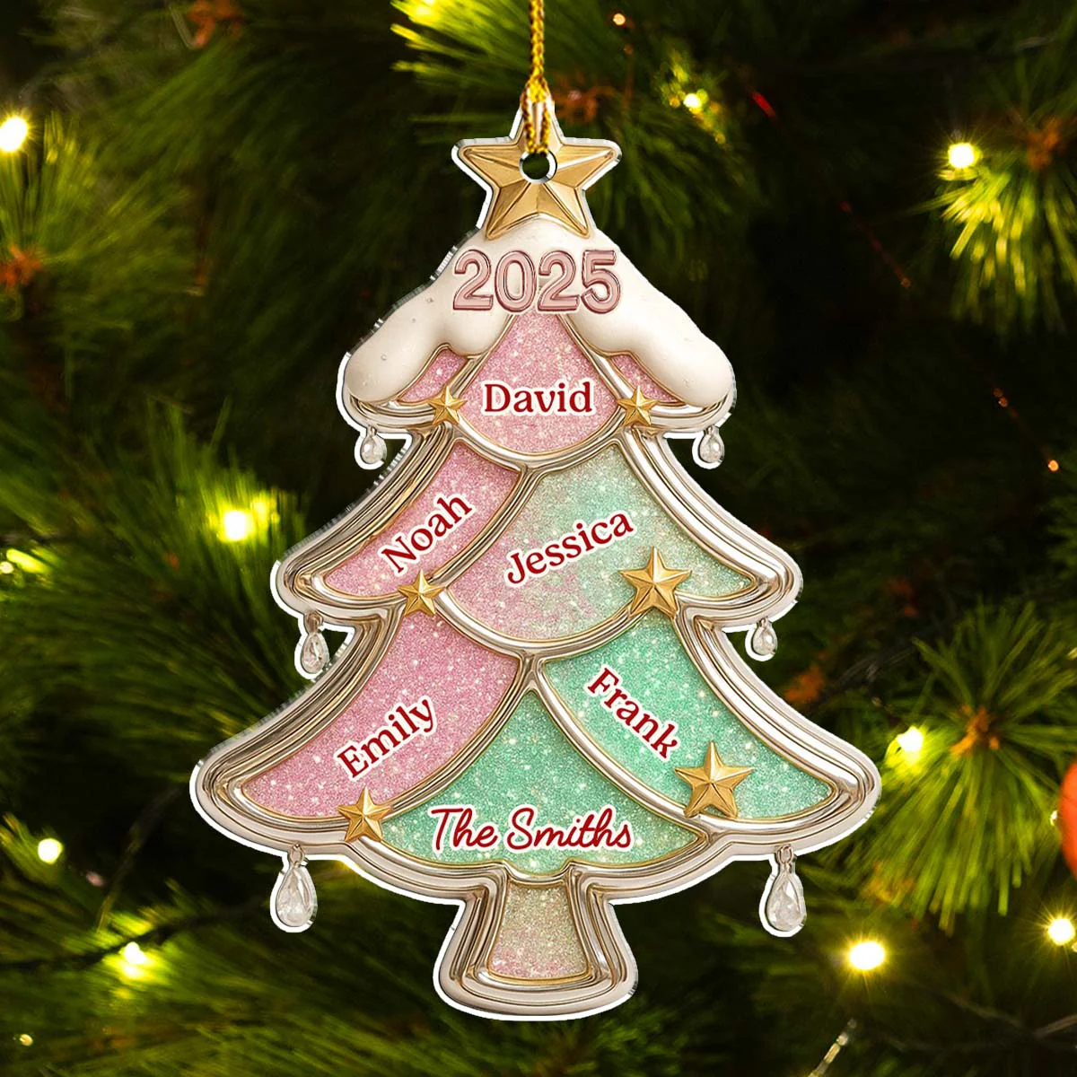 Glitter Christmas Tree - Personalized Custom Acrylic Ornament