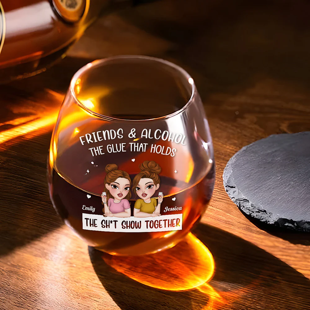 Glue For This Wild Show - Personalized Custom Wine Glass - Image 2