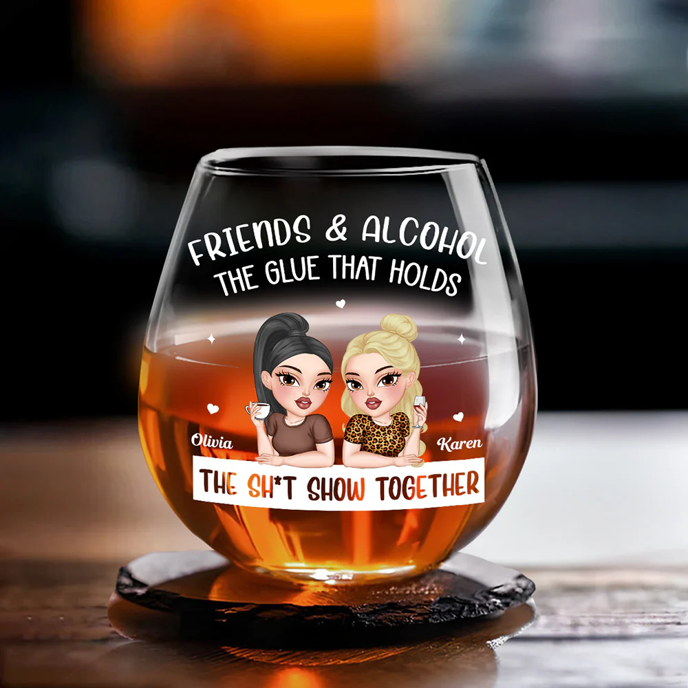 Glue For This Wild Show - Personalized Custom Wine Glass - Image 4