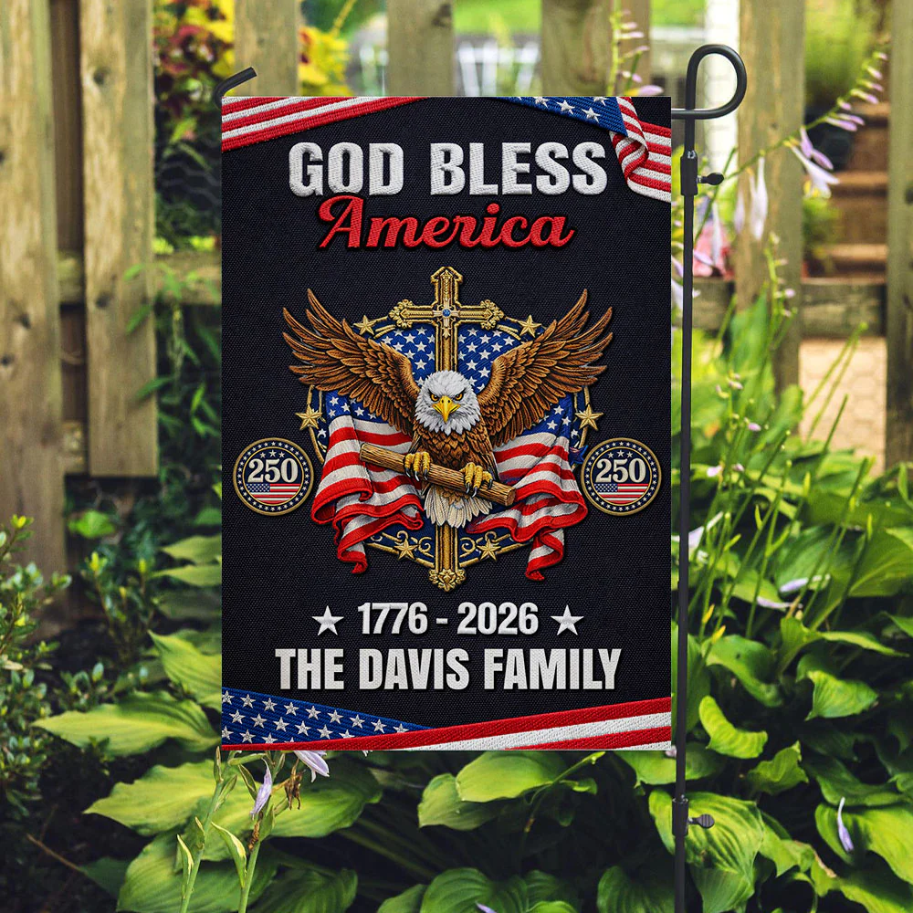God Bless All - Personalized 3D Effect Custom Flag - Image 2