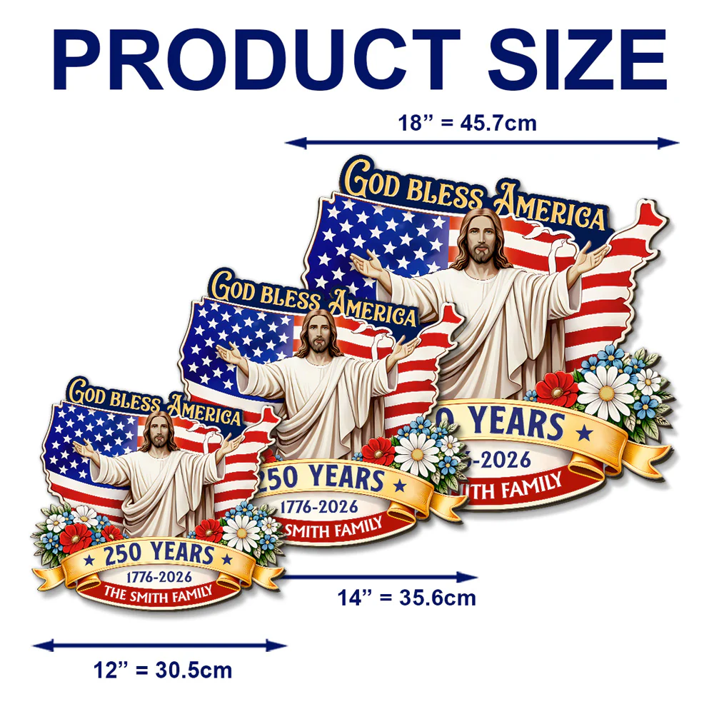 God Bless America - Personalized Custom Wood Sign - Image 5