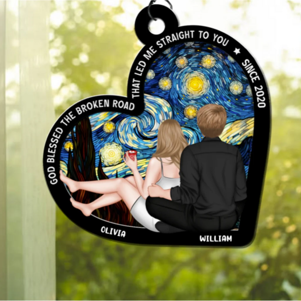 God Blessed The Broken Road - Personalized Custom Suncatcher - Image 7