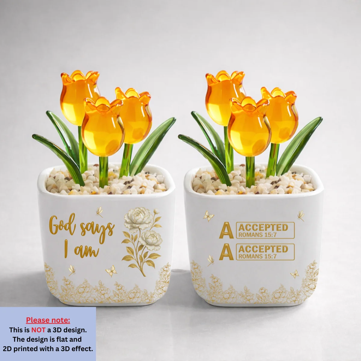 God Day I Am - Personalized Custom Glass Everlasting Tulips - Image 10