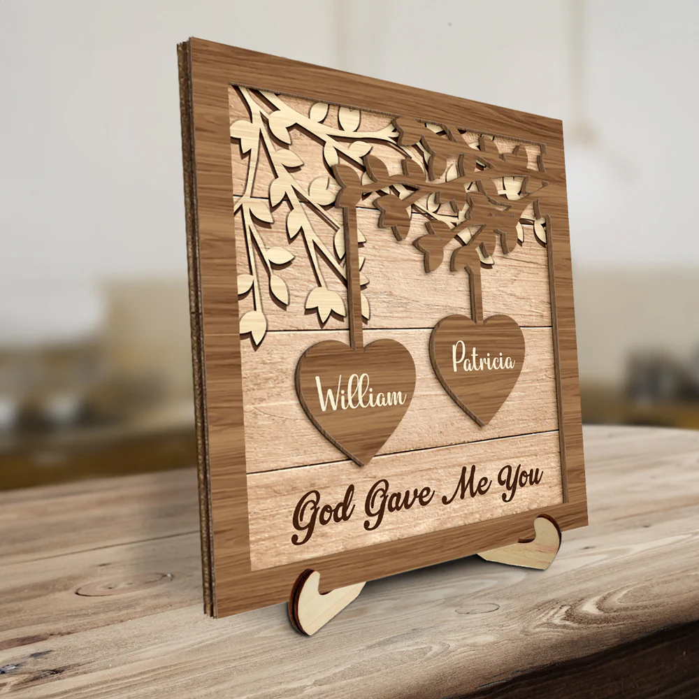 God Gave Me You - Personalized Custom Wooden Plaque - Image 2