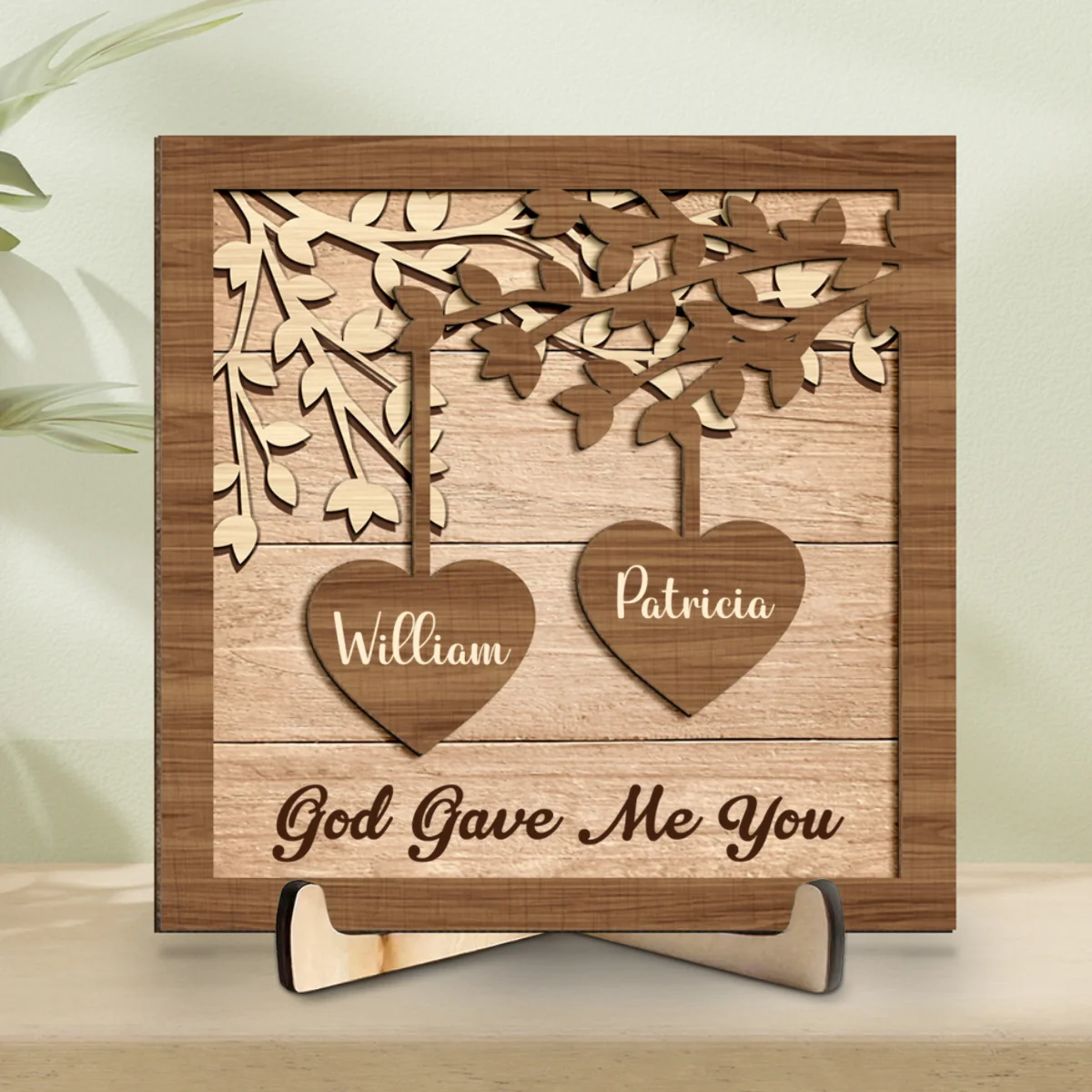 God Gave Me You - Personalized Custom Wooden Plaque - Image 7