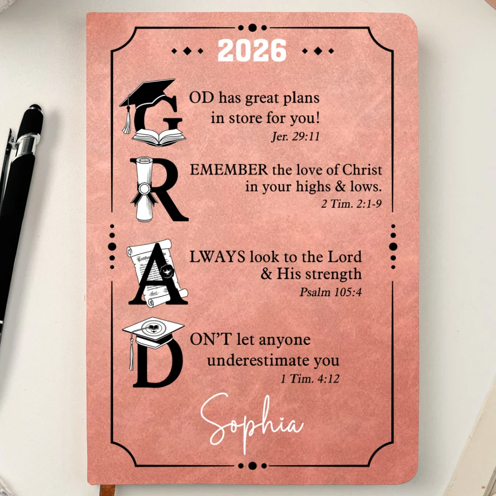 God Has Great Plans - Personalized Custom Leather Journal - Image 8