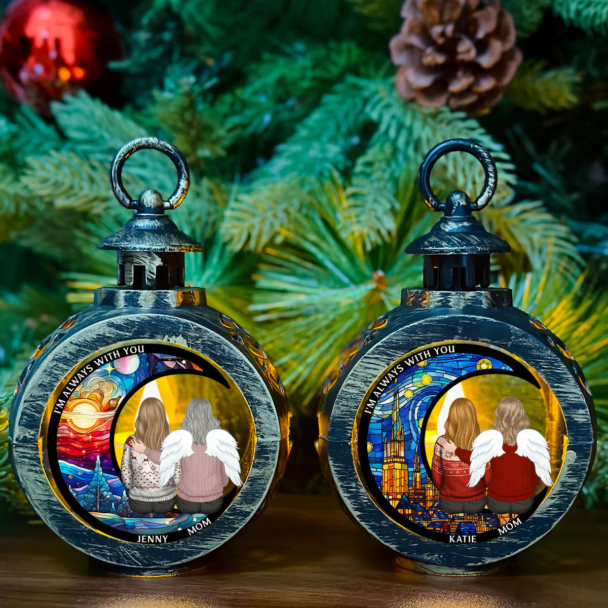 God Has You - Personalized Custom Christmas Lantern - Image 6
