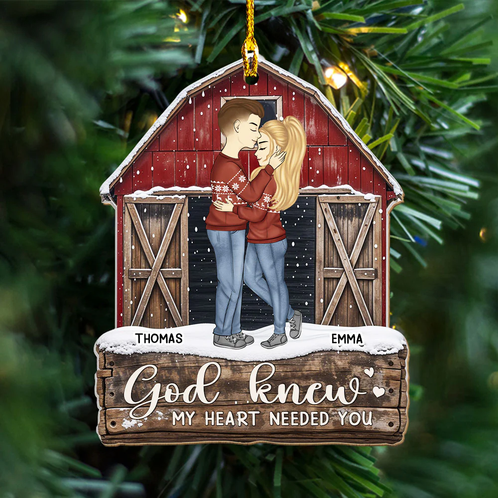 God Knew My Heart Needed You - Personalized Custom Acrylic Ornament - Image 2