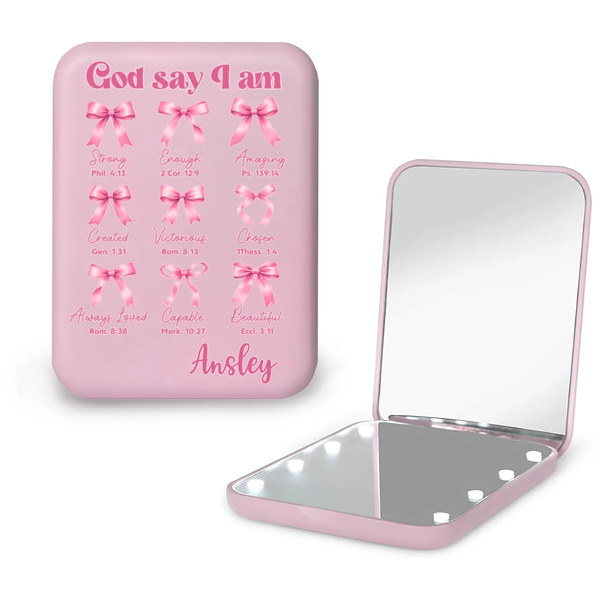 God Say I Am - Personalized Custom LED Pocket Mirror - Image 8