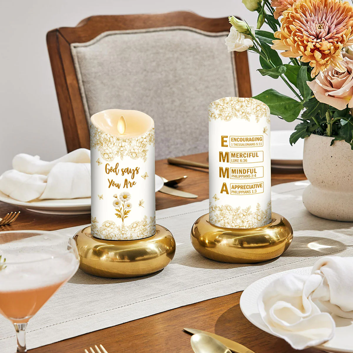 God Says You Are Bible - Personalized Custom LED Candle - Image 3