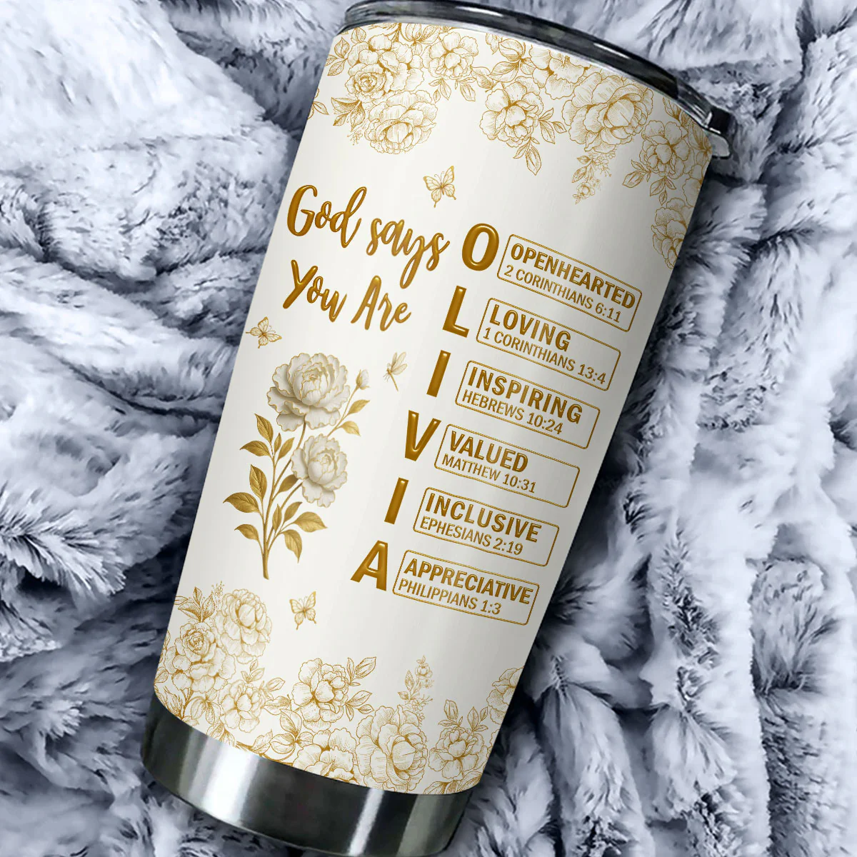 God Says You Are Bible - Personalized Custom Tumbler - Image 2