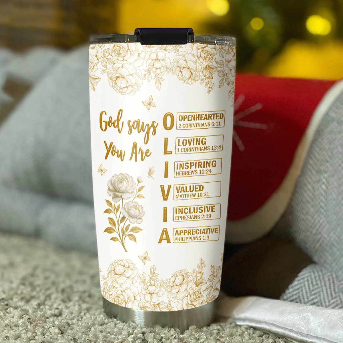 God Says You Are Bible - Personalized Custom Tumbler - Image 5