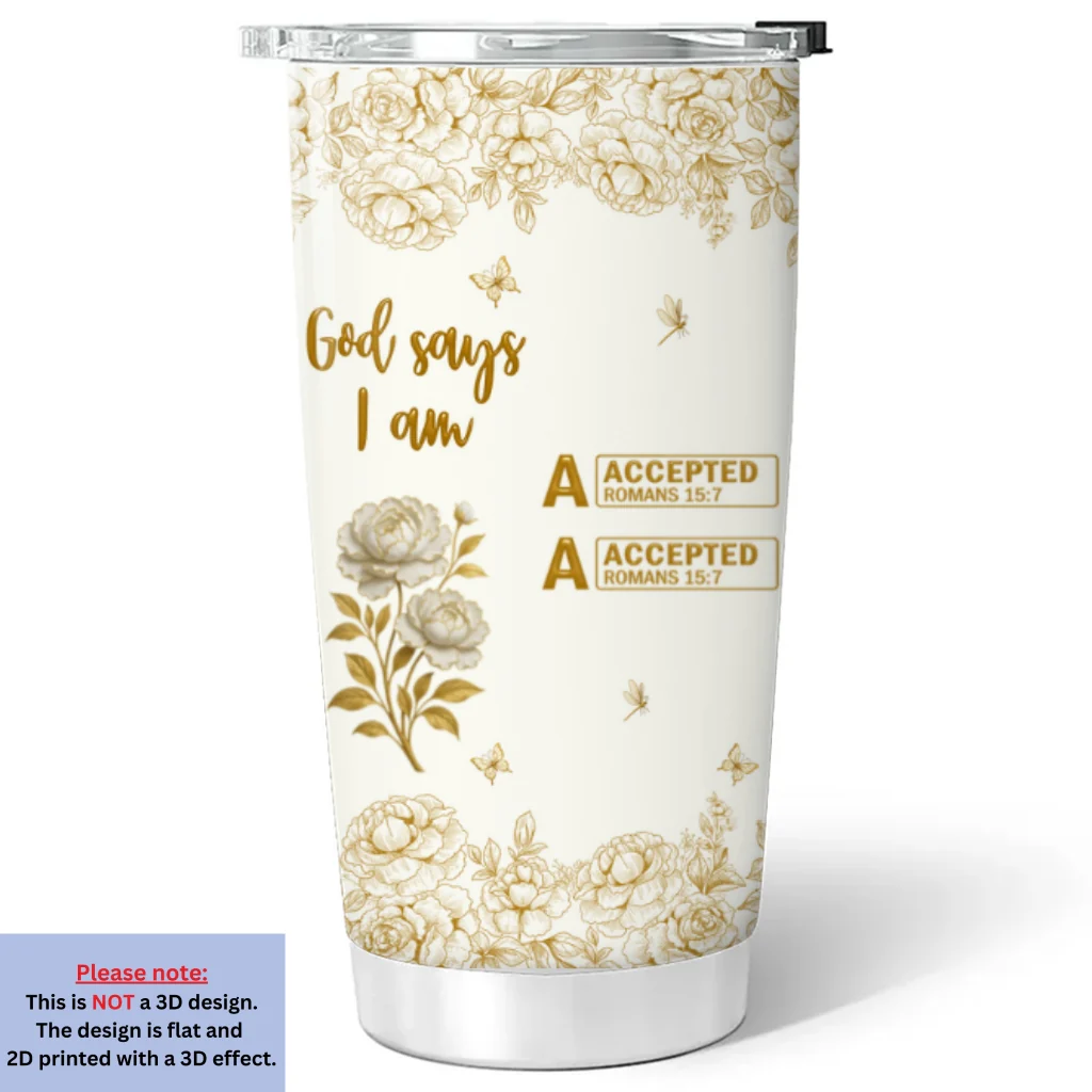 God Says You Are Bible - Personalized Custom Tumbler - Image 6