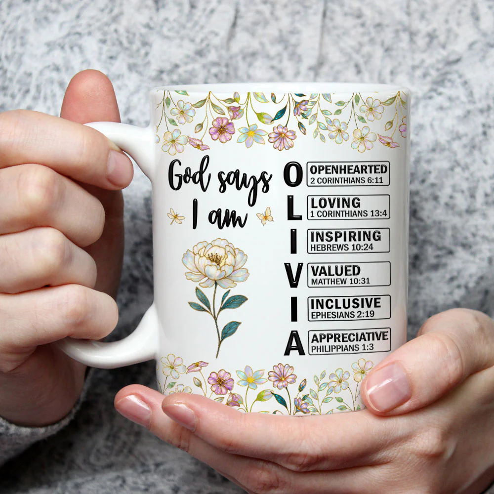 God Says You Are Mother Of Pearl - Personalized Custom Coffee Mug - Image 3