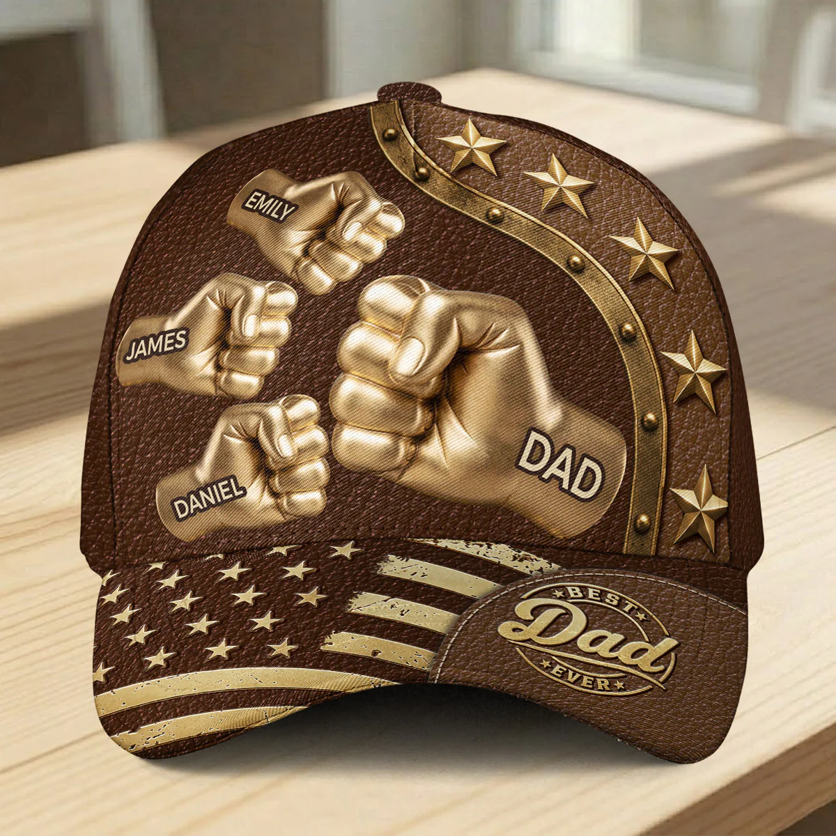 Gold Best Dad - Personalized Custom Classic Cap