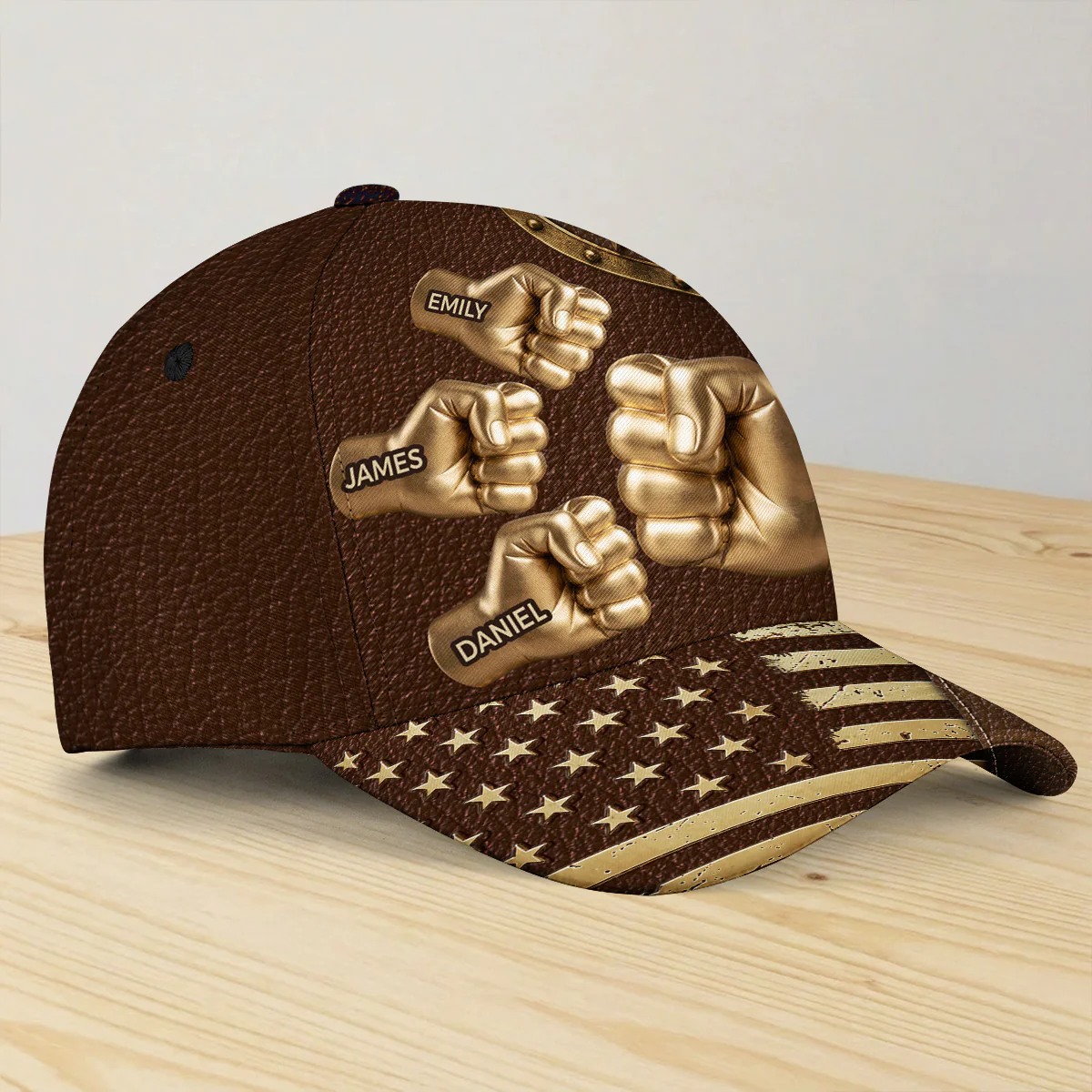 Gold Best Dad - Personalized Custom Classic Cap - Image 2