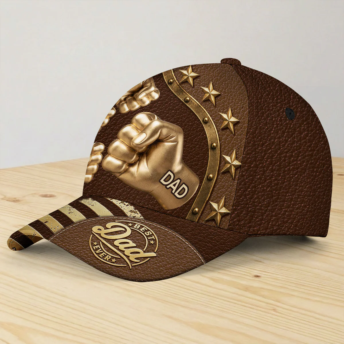 Gold Best Dad - Personalized Custom Classic Cap - Image 3