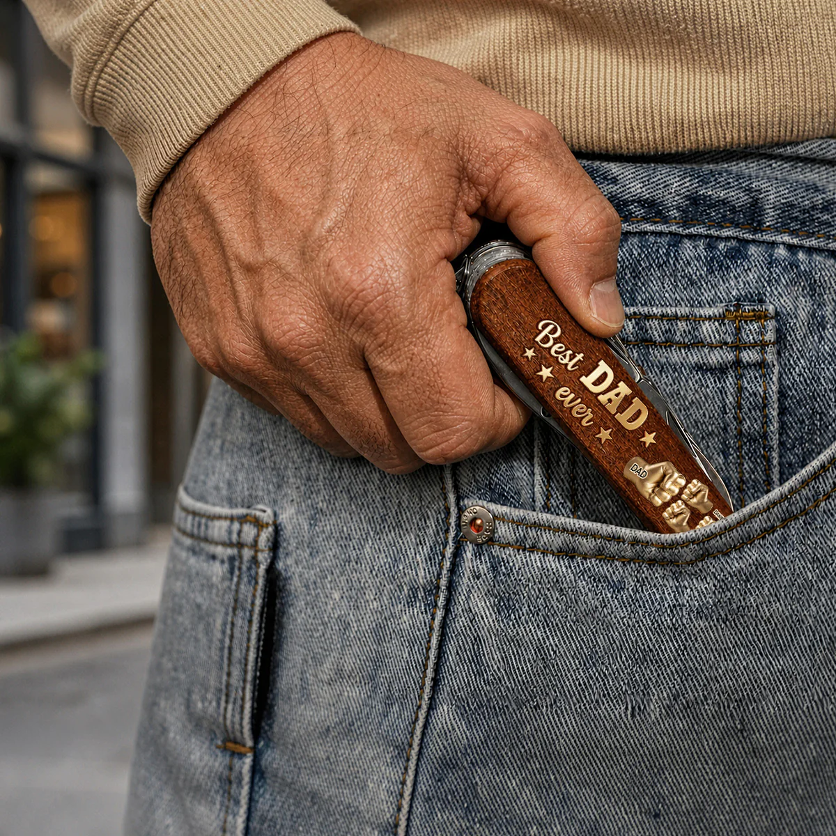 Gold Best Dad - Personalized Custom Pocket Multi Tool - Image 5