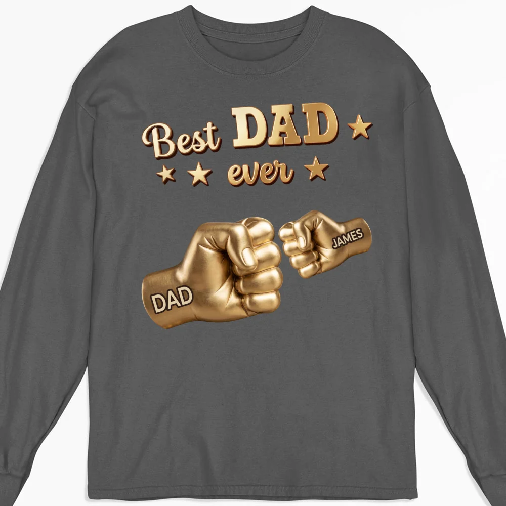 Gold Best Dad - Personalized Custom Shirt - Image 11