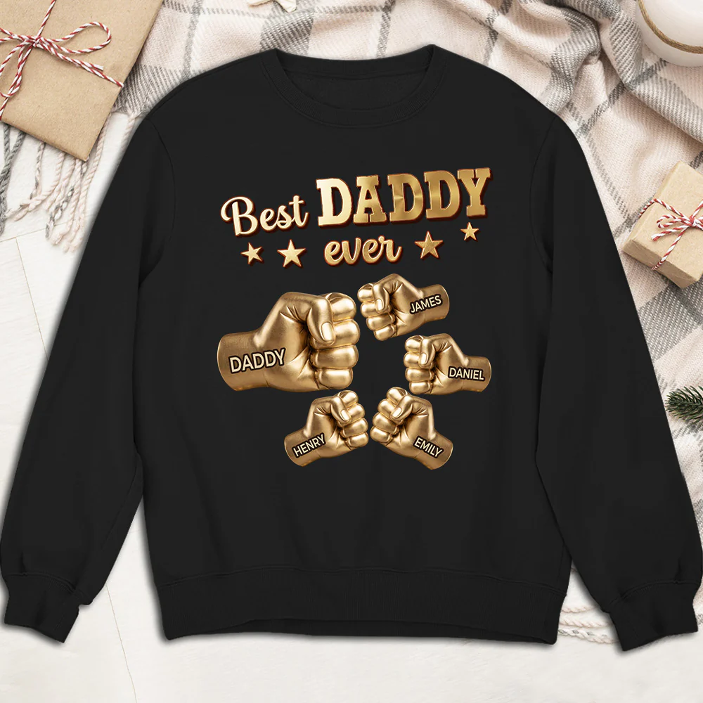 Gold Best Dad - Personalized Custom Shirt - Image 5