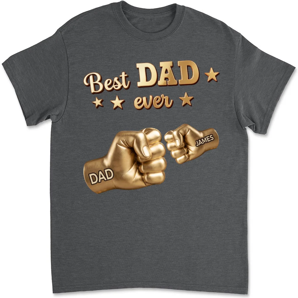 Gold Best Dad - Personalized Custom Shirt - Image 6