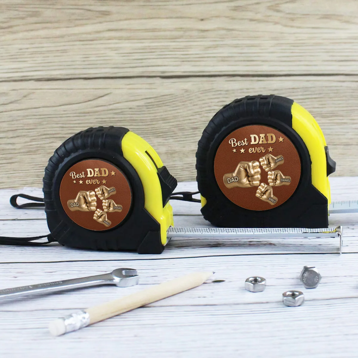 Gold Best Dad - Personalized Custom Tape Measure - Image 2