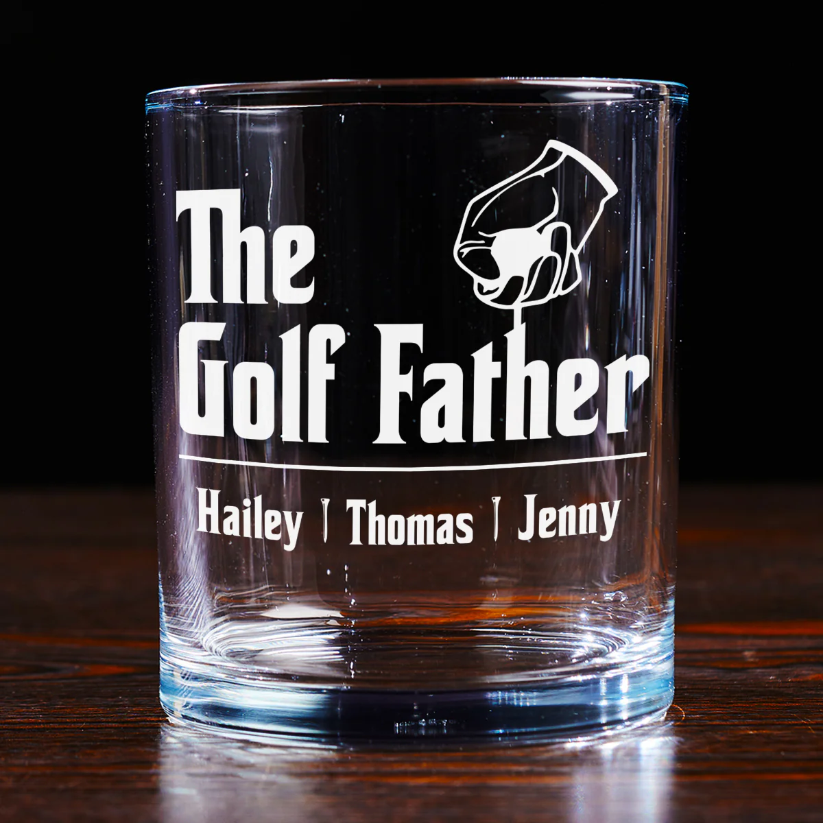 Golf Father - Personalized Custom Whiskey Glass - Image 3