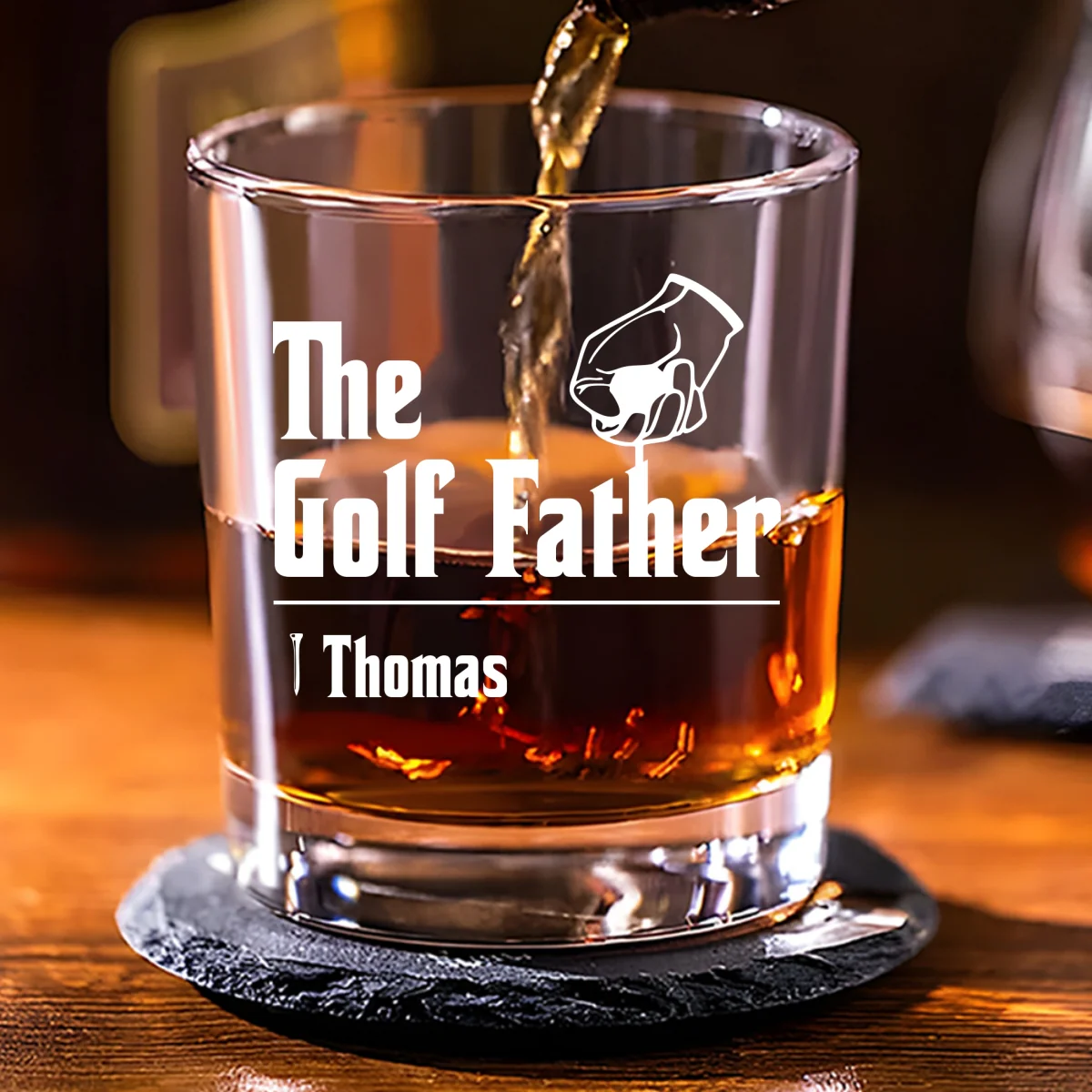 Golf Father - Personalized Custom Whiskey Glass - Image 6