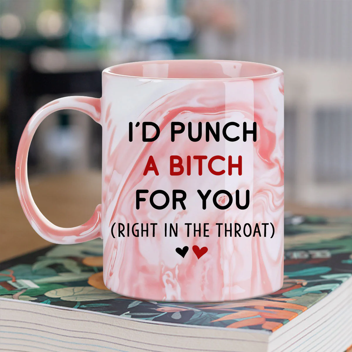 Good Friends - Personalized Custom Pink Marble Mug - Image 2