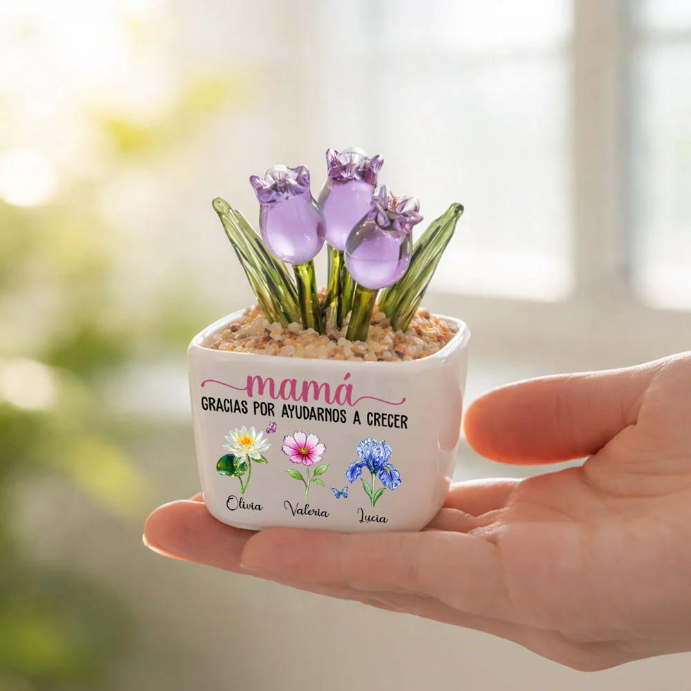Gracias Por Ayudarme A Crecer - Tulipanes Eternos De Vidrio Personalizados - Image 3
