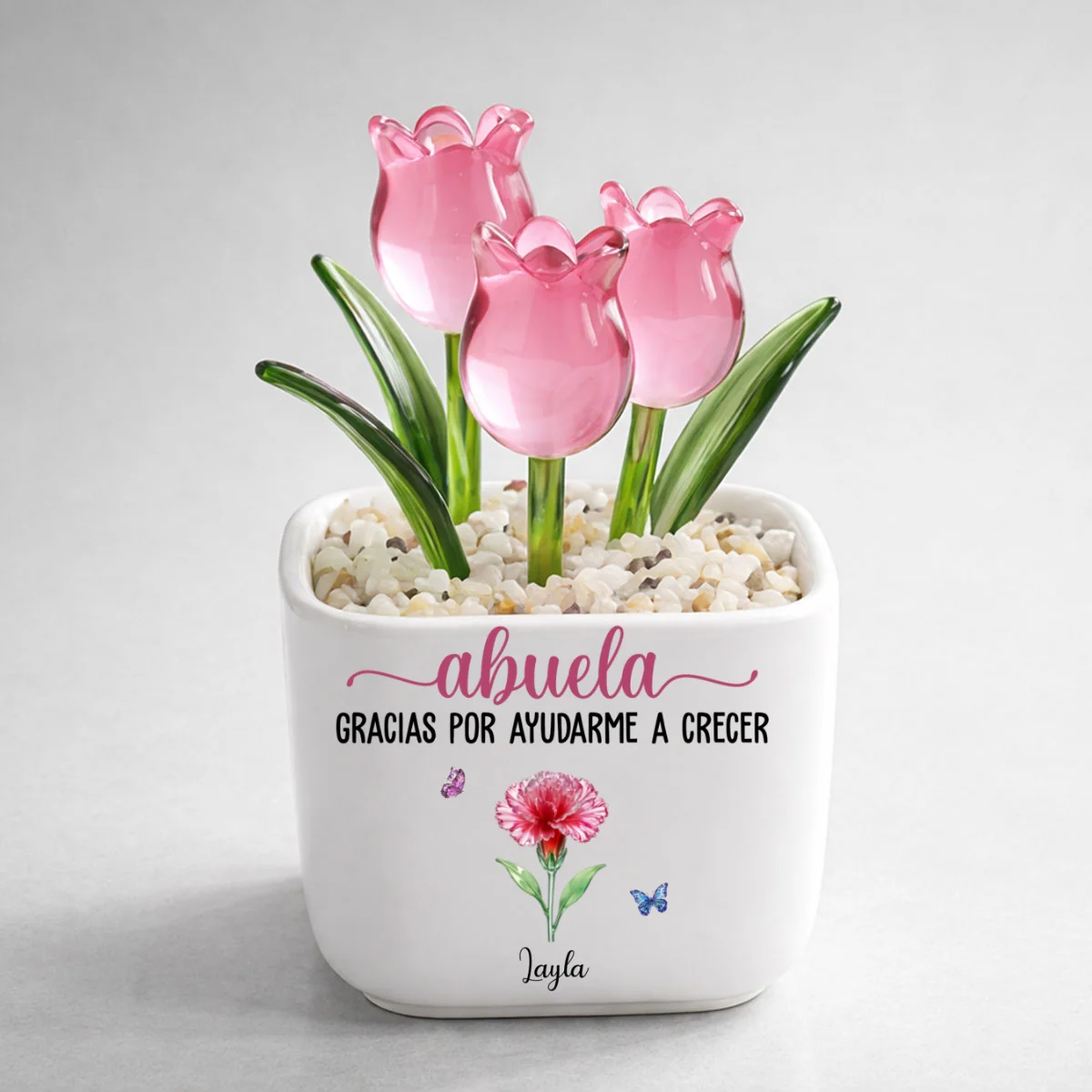 Gracias Por Ayudarme A Crecer - Tulipanes Eternos De Vidrio Personalizados - Image 8