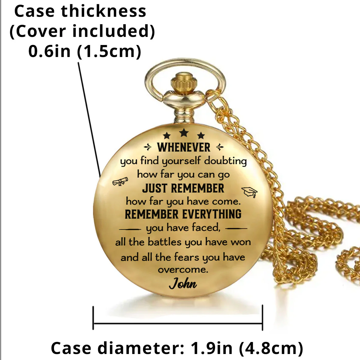 Graduation Gift For Son - Personalized Custom Pocket Watch - Image 5