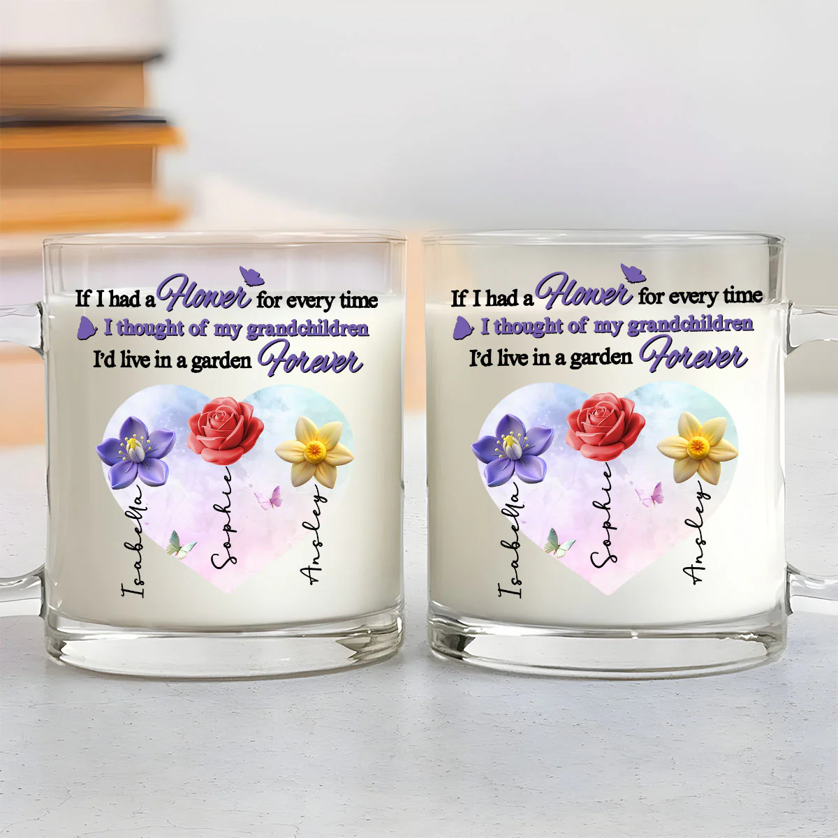 Grandchildren Are My Greatest Blessing - Personalized Custom Glass Mug - Image 3